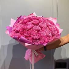 Букет пионовидных розовых роз 2435