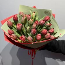 Букет 25 красных тюльпанов 2618