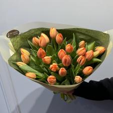 Букет 25 оранжевых тюльпанов 2619