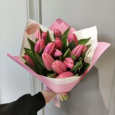 Букет 15 розовых тюльпанов 2659