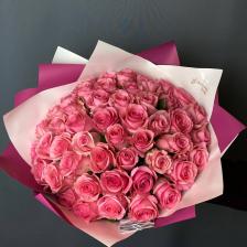 Букет из 49 розовых кенийских роз 631